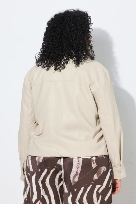 Faux Leather Zip-Up Biker Jacket