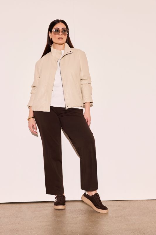 Faux Leather Zip-Up Biker Jacket