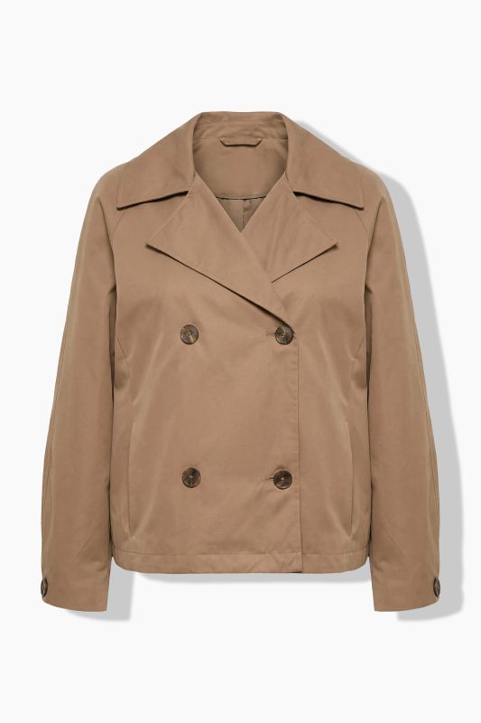 Short Double-Breasted Trench Coat