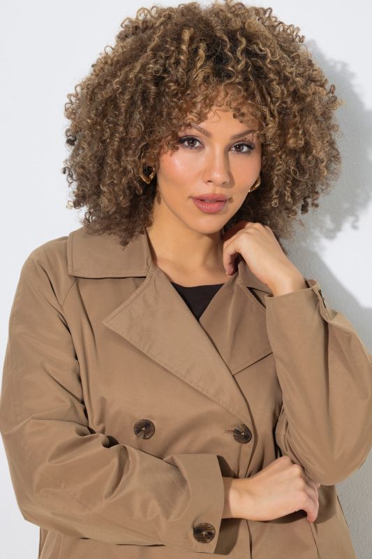 Short Double-Breasted Trench Coat