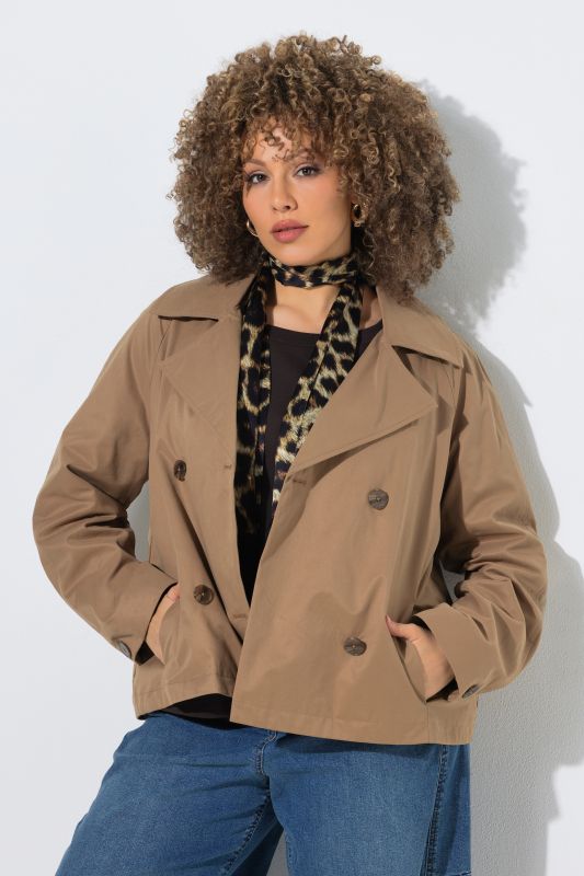 Short Double-Breasted Trench Coat
