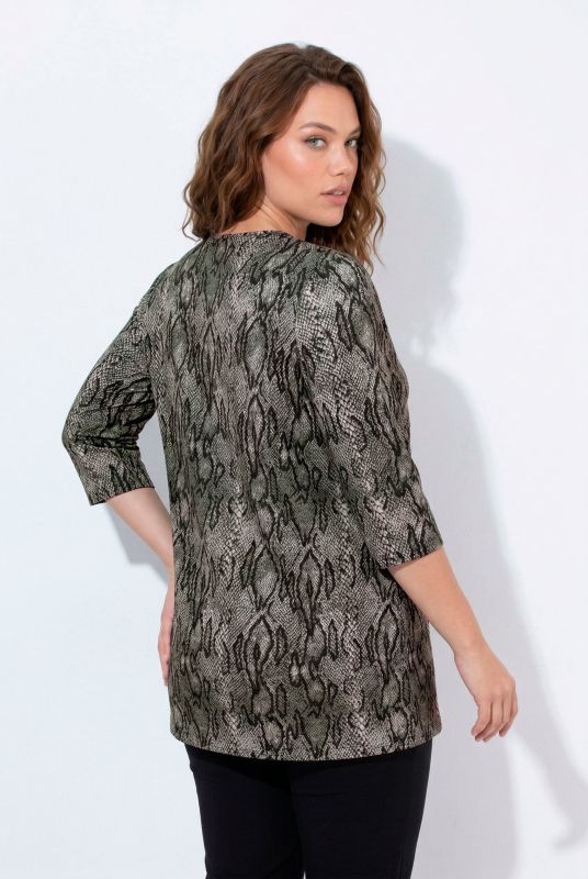 Snakeskin Print A-Line Knit Tunic