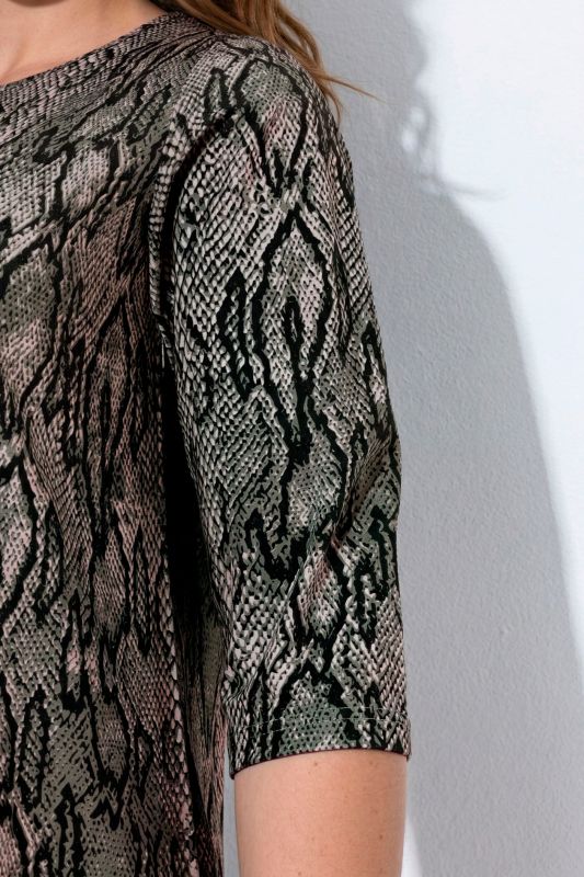 Snakeskin Print A-Line Knit Tunic