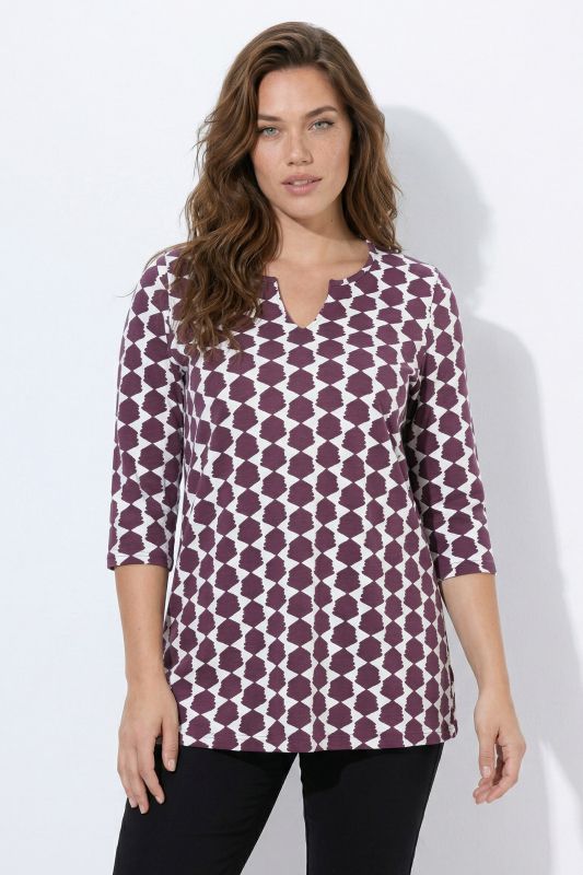 Geometric Print A-Line Knit Tunic