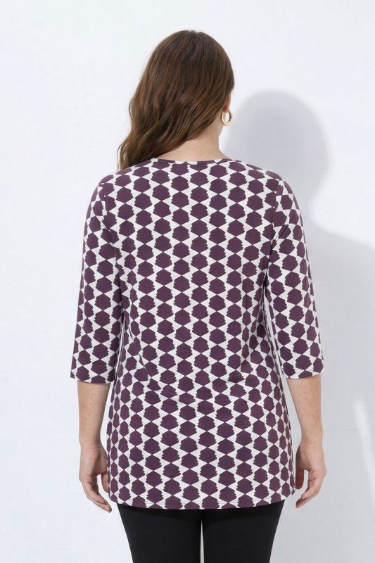 Geometric Print A-Line Knit Tunic