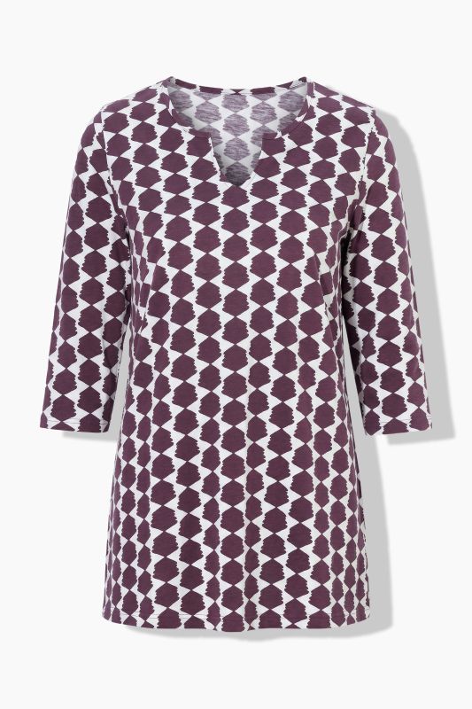 Geometric Print A-Line Knit Tunic