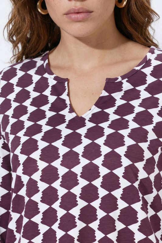 Geometric Print A-Line Knit Tunic