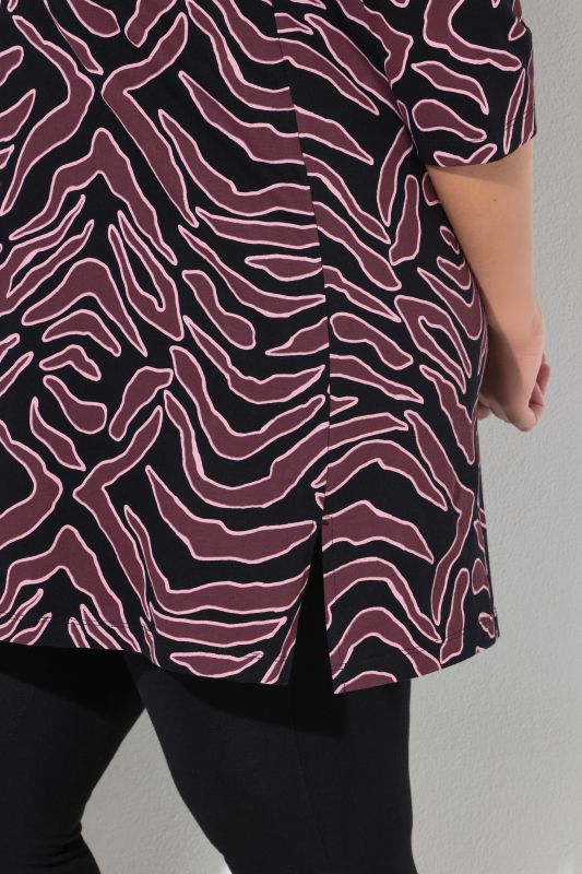 Abstract Print 3/4 Sleeve Cotton Knit Tunic