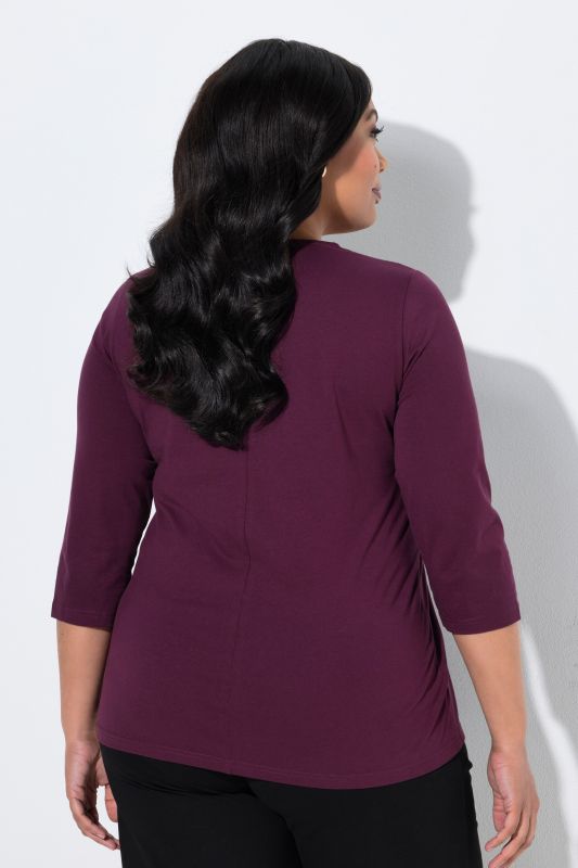 Draped Knot 3/4 Sleeve Blouse