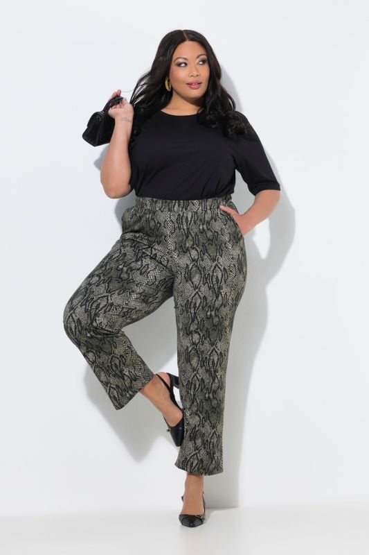 Snakeskin Print Jersey Pants