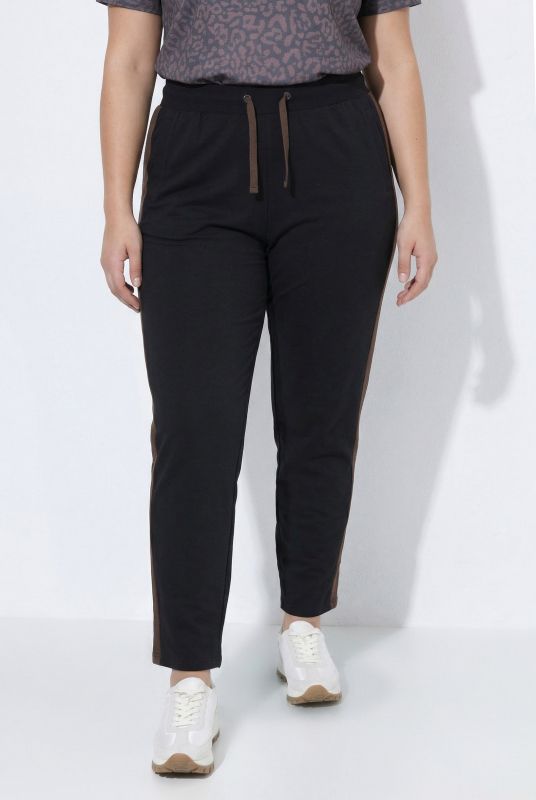 Two-Tone Side Stripe Elastic Waist Joggers