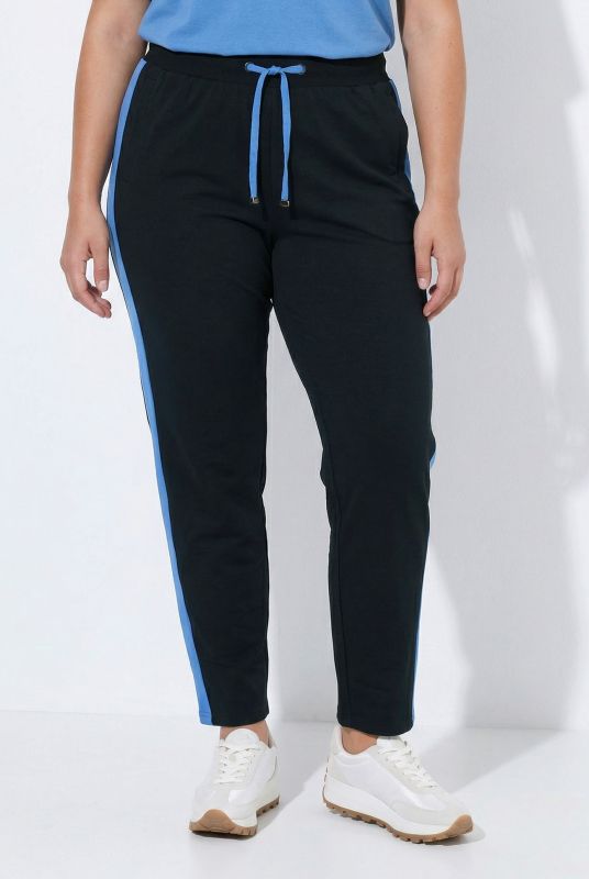Two-Tone Side Stripe Elastic Waist Joggers