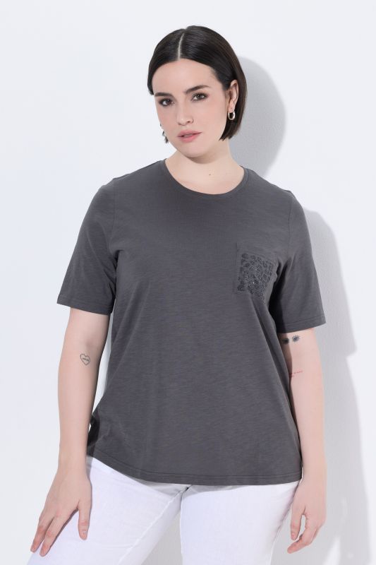 Eco Cotton Rhinestone Pocket Tee