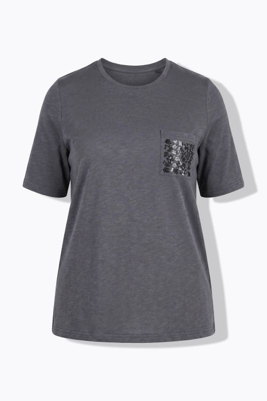 Eco Cotton Rhinestone Pocket Tee
