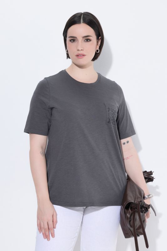 Eco Cotton Rhinestone Pocket Tee