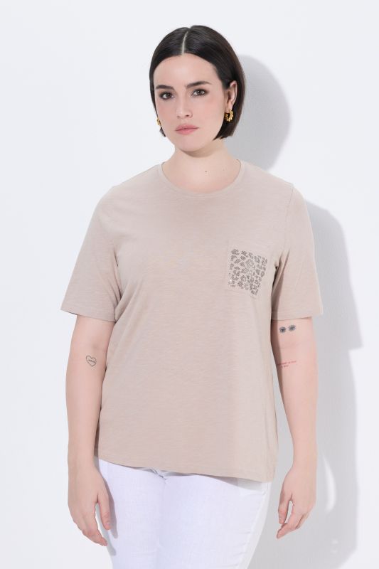Eco Cotton Rhinestone Pocket Tee