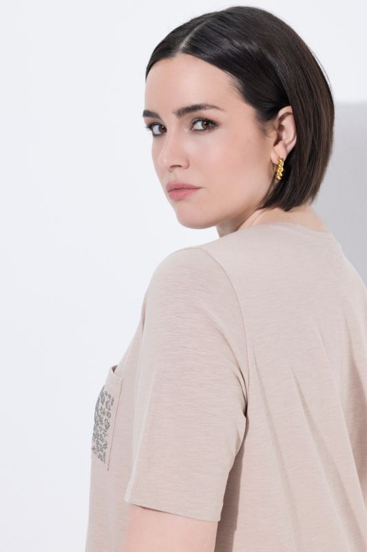 Eco Cotton Rhinestone Pocket Tee