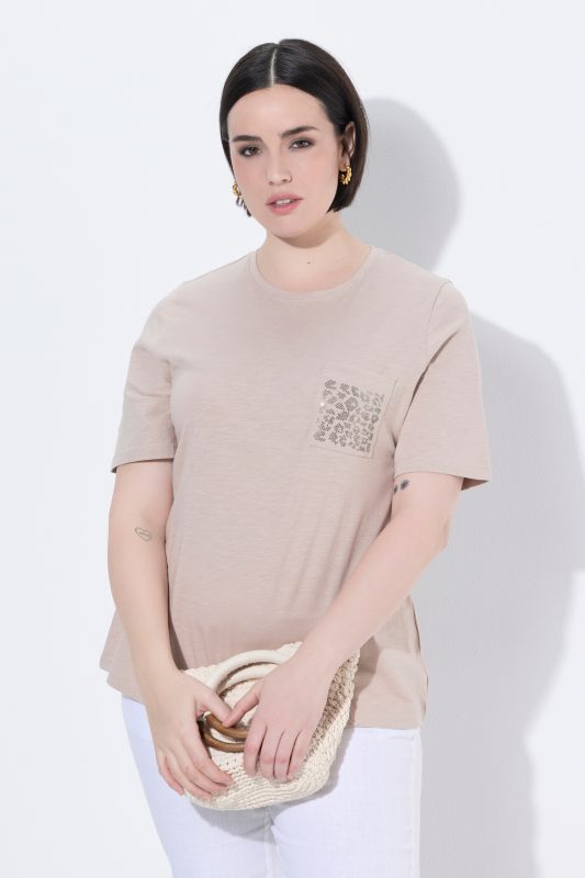 Eco Cotton Rhinestone Pocket Tee