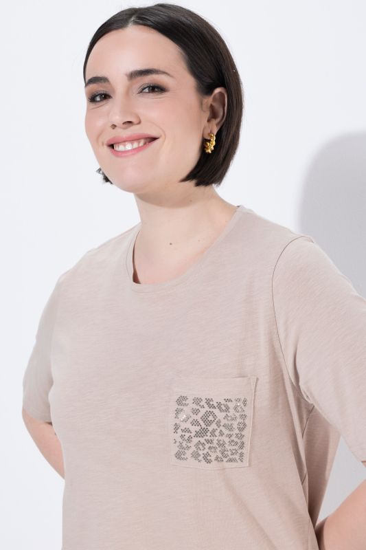 Eco Cotton Rhinestone Pocket Tee