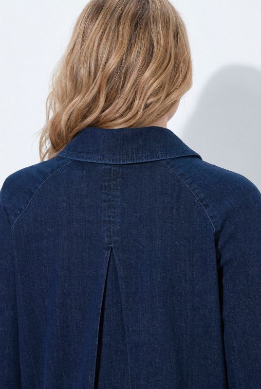 Eco Cotton Double-Breasted Denim Trench Coat