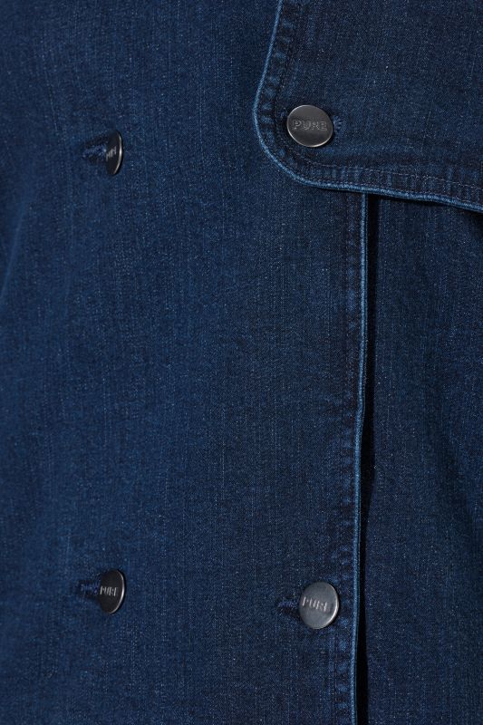 Eco Cotton Double-Breasted Denim Trench Coat