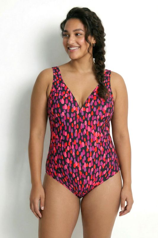 Lipstick Swatch Sweetheart Neckline Swimsuit
