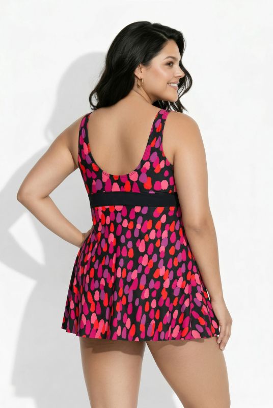 Lipstick Swatch One Piece Swim Dress