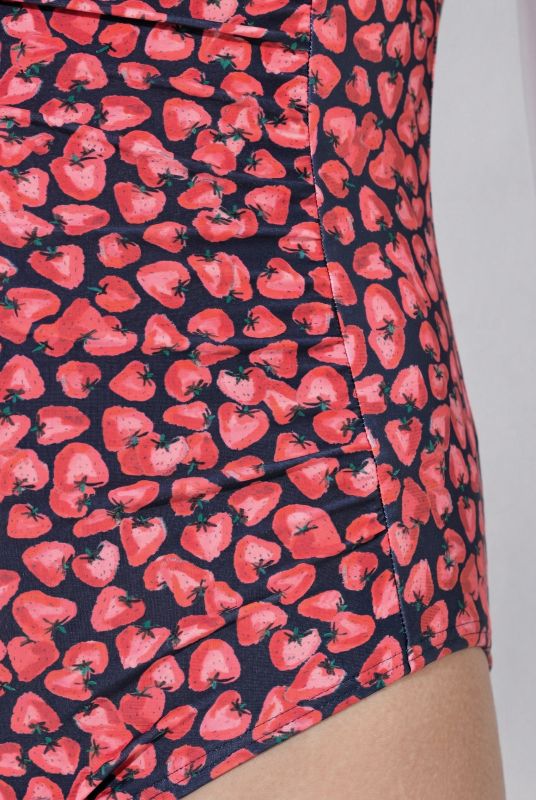 Strawberry Print Beaded One Piece Swimsuit