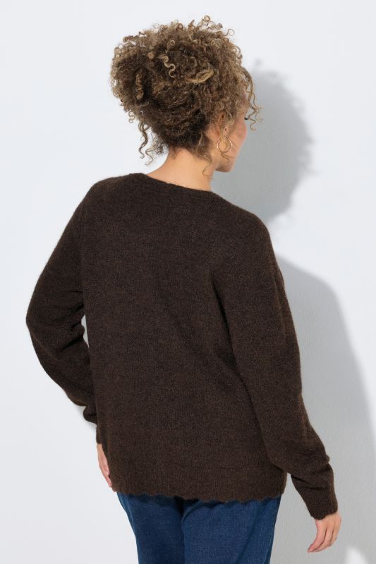 Scalloped Hem 4-Button Cardigan