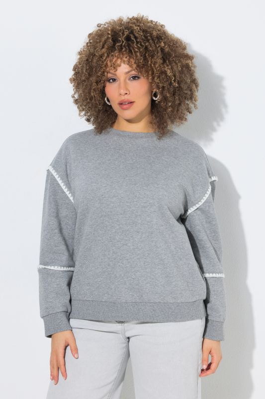 Crochet Detail Long Sleeve Sweater