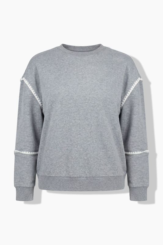 Crochet Detail Long Sleeve Sweater