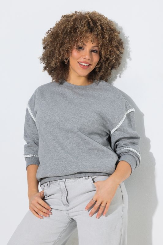 Crochet Detail Long Sleeve Sweater