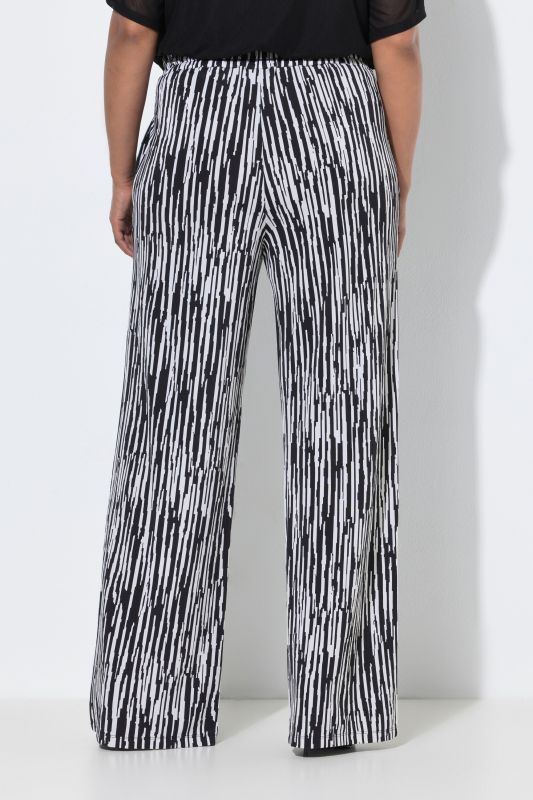 Monochrome Stripe Stretch-Fit Pants