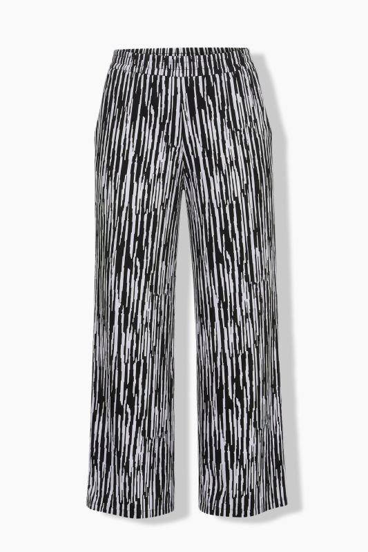 Monochrome Stripe Stretch-Fit Pants