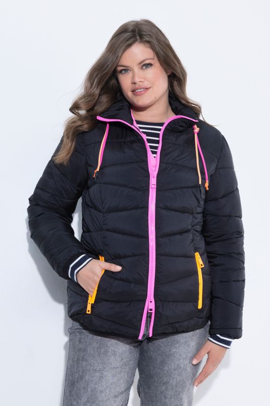 Ultra-Lightweight Quilted Neon Detail Coat