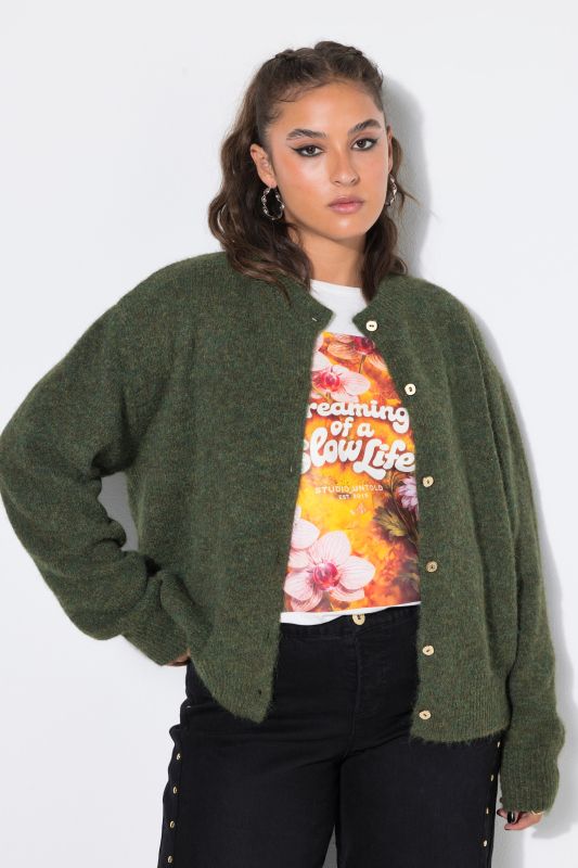 Oversized Long Sleeve Fine Knit Cardigan