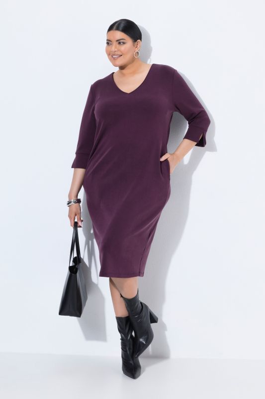 Modal Blend 3/4 Sleeve Sweatshirt Dress