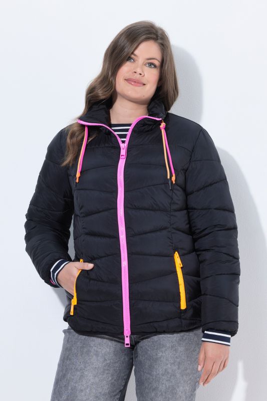 Ultra-Lightweight Quilted Neon Detail Coat