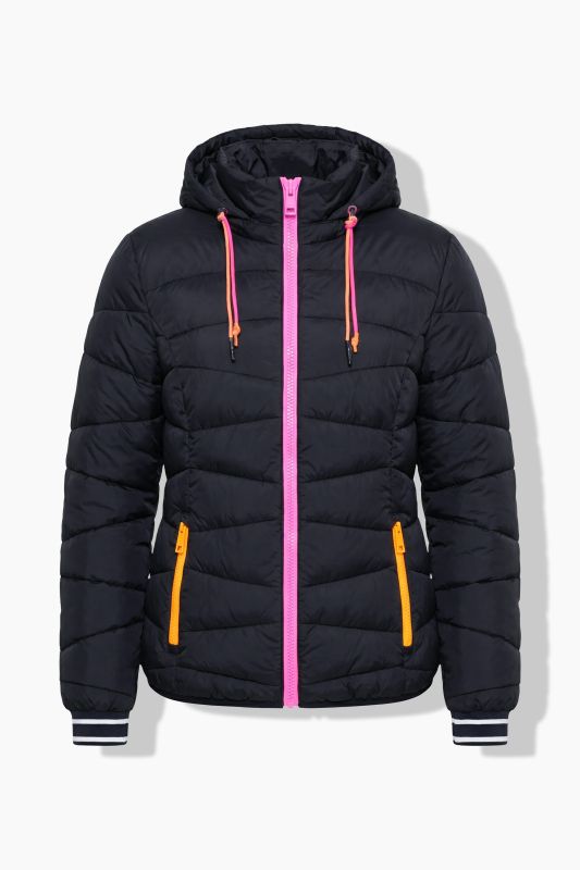 Ultra-Lightweight Quilted Neon Detail Coat