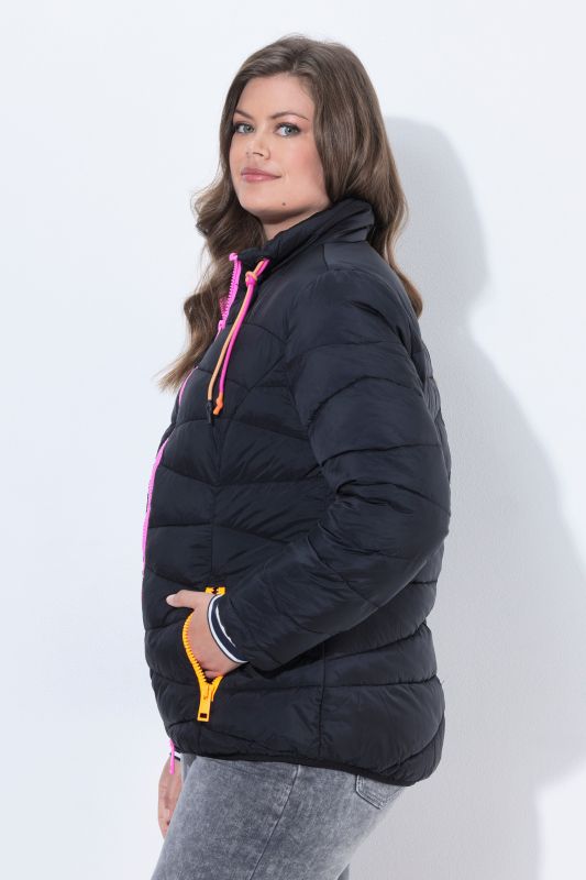 Ultra-Lightweight Quilted Neon Detail Coat