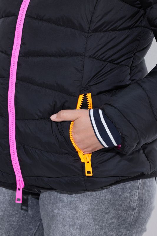 Ultra-Lightweight Quilted Neon Detail Coat