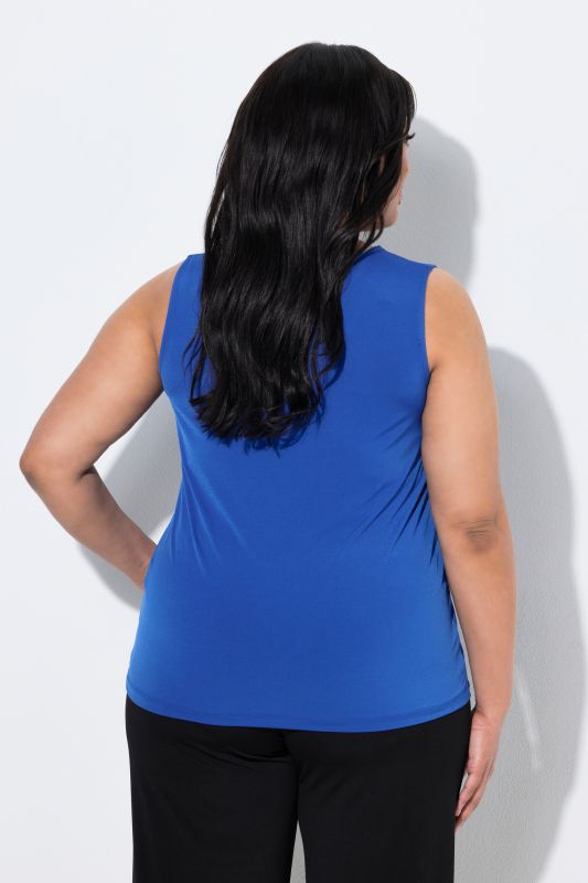 Matte Jersey Round Neck Knit Tank Top