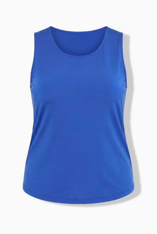 Matte Jersey Round Neck Knit Tank Top
