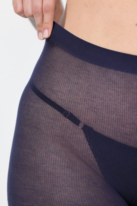 Textured Stretch Cotton Blend Knit Tights
