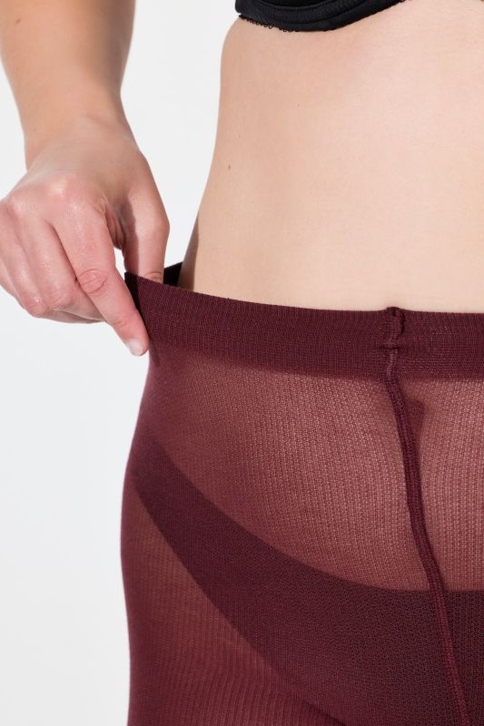 Textured Stretch Cotton Blend Knit Tights