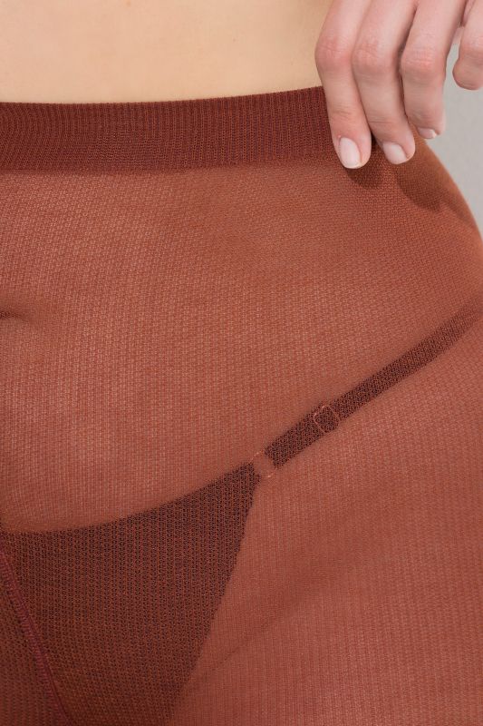 Textured Stretch Cotton Blend Knit Tights