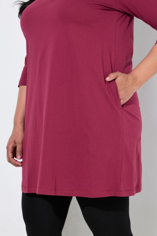 Criss Cross V-Neckline Swing Knit Tunic