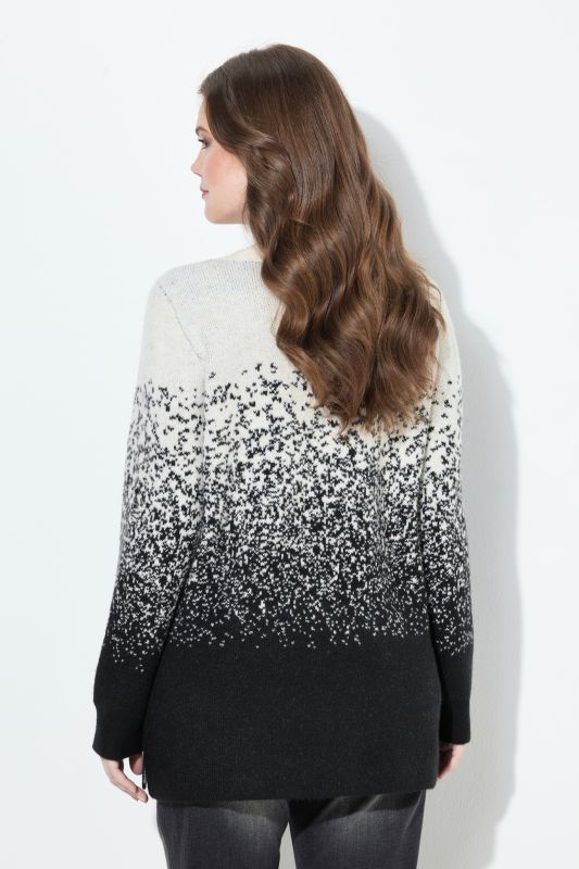 Gradient Knit Long Sleeve V-Neck Sweater