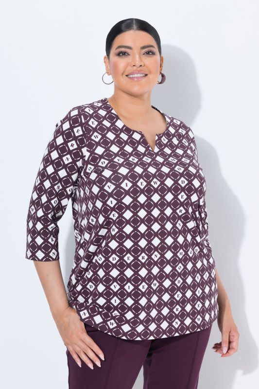 Graphic Print Modern View 3/4 Sleeve Tee