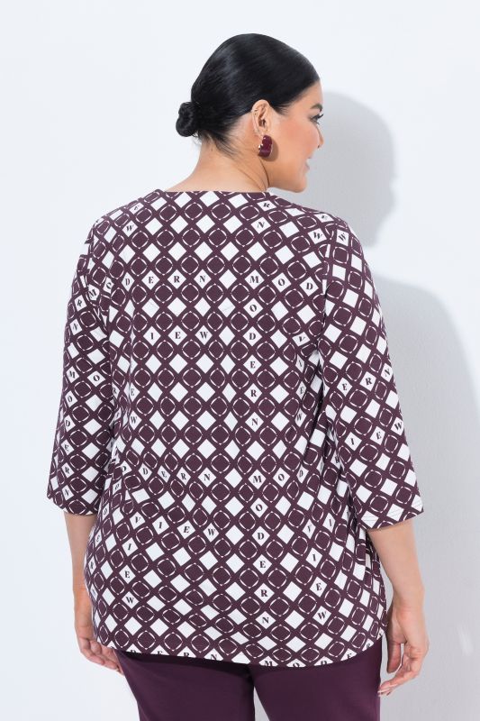 Graphic Print Modern View 3/4 Sleeve Tee